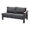 Armen Living Palau 4 Piece Outdoor Sectional Set with Cushions in Dark Gray and Natural Teak Wood Accent SETODPASE4GR - alternate 8